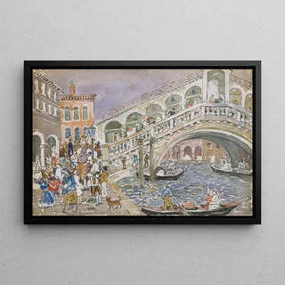 Maurice Prendergast - Rialto Bridge Covered Bridge Venice.webp