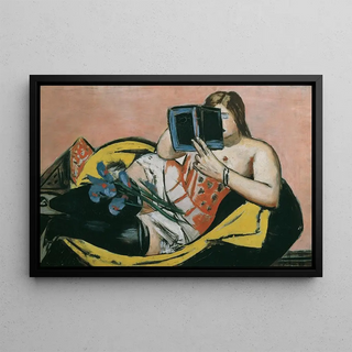 Max Beckmann - Liegende Frau Mit Buch Und Schwertlilien.webp