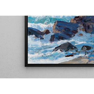 Mers agitées sur une côte rocheuse - Alfred Zoff | Reproduction Tableau Décoration murale affiche copie