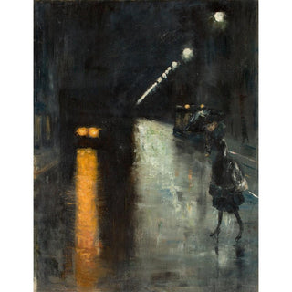 Nächtliche Straßenszene, Berlin de Lesser Ury | Reproduction Tableau Décoration murale affiche copie