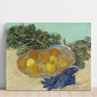 Nature morte d'oranges et de citrons avec des gants bleus - Vincent van Gogh | Reproduction Tableau Décoration murale affiche copie