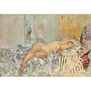Nu Allongé au Coussin Espagnol - Henri Lebasque | Reproduction Tableau Décoration murale affiche copie