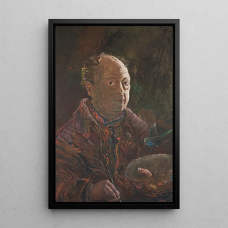 Oskar Laske - Selbstbildnis mit Wellensittich.webp