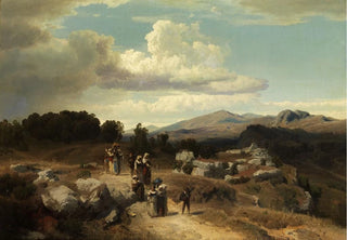 Oswald Achenbach - Sunday walk in the Roman countryside.webp