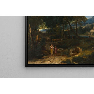 Pastorale avec un jeune pâtre et une femme avec un enfant dans les bras - Jean-François Millet | Reproduction Tableau Décoration murale affiche copie