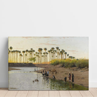 Paysage Egyptien - Wilhelm Kuhnert | Reproduction Tableau Décoration murale affiche copie