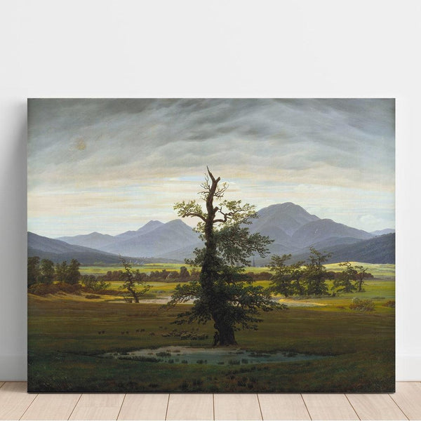 Reproduktion av målningen Landskapsmålning av en by i morgonljuset - Caspar David Friedrich