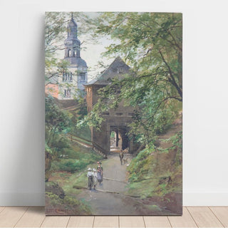 Promeneurs sur le Mönchsberg avec vue sur l'église Müllner - Edward Theodore Compton | Reproduction Tableau Décoration murale affiche copie