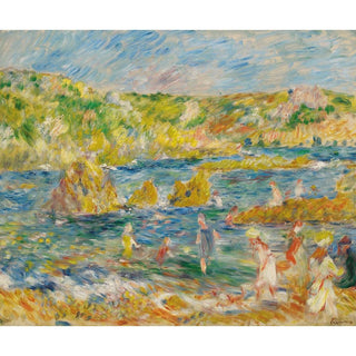 Rochers de Guernesey avec personnages Plage à Guernesey - Pierre-Auguste Renoir | Reproduction Tableau Décoration murale affiche copie