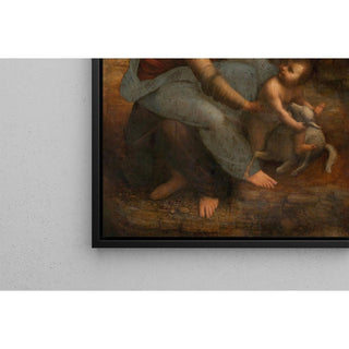 Sainte Anne, la Vierge et l'Enfant Jésus jouant avec un agneau - Leonard de Vinci | Reproduction Tableau Décoration murale affiche copie