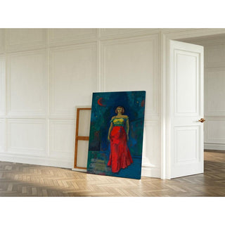 Sans titre Femme en robe jaune et rouge - Karl Wiener | Reproduction Tableau Décoration murale affiche copie