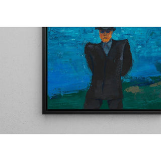 Sans titre homme en costume noir et chapeau dans un paysage - Karl Wiener | Reproduction Tableau Décoration murale affiche copie