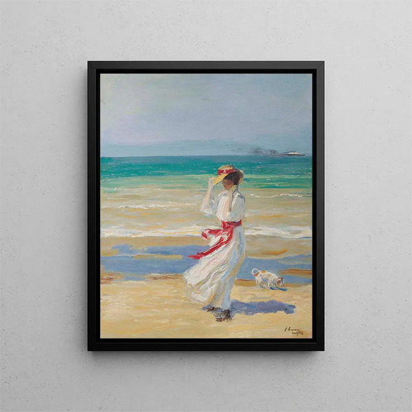 En vindfull dag - Sir John Lavery — inramlat konstverk på väggen
