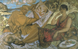 Stanisaw Ignacy Witkiewicz - Womans duplicity Selfportrait with a portrait of Maryla Grossmanowa.webp