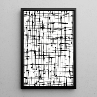Tableau Design Noir et Blanc – Lignes Éthérées | Affiche Abstraite Graphique Moderne | Poster Minimaliste Élégant pour Intérieur Contemporain