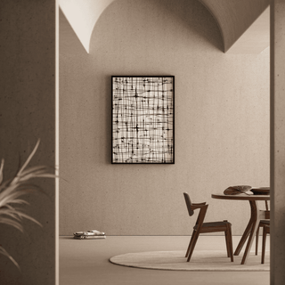 Tableau Design Noir et Blanc – Lignes Éthérées | Affiche Abstraite Graphique Moderne | Poster Minimaliste Élégant pour Intérieur Contemporain