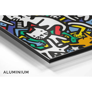 Tableau Pop Art – Danse des Félins | Affiche Colorée de Chats Stylisés | Poster Graphique Ludique et Dynamique pour Déco Murale Contemporaine