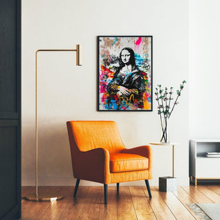 Tableau Street Art – La Joconde Urbaine | Poster Graffiti Pop et Coloré de Mona Lisa | Affiche Street Art Moderne pour Déco Murale