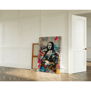 Tableau Street Art – La Joconde Urbaine | Poster Graffiti Pop et Coloré de Mona Lisa | Affiche Street Art Moderne pour Déco Murale