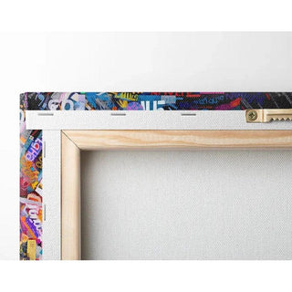 Tableau Street Art – Mosaïque Moderne d'Einstein | Affiche Portrait Typographique Colorée | Poster Urbain Pop Culture et Science