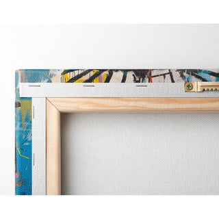 Tableau Street Art – Visage Mécanique de la Rue | Affiche Murale Pop Art Style Basquiat | Déco Urbaine Colorée pour Intérieur Moderne