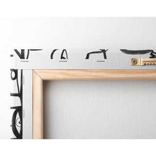 Tableau décoratif noir et blanc – Regards Entrelacés | Poster Minimaliste Visages en Ligne Continue | Affiche Abstraite Moderne pour Salon ou Chambre