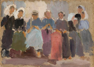 Tadeusz Makowski - Knitting women sketch.webp