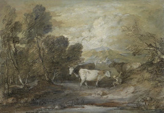 Thomas Gainsborough - A Herdsman with Three Cows by an Upland Pool.webp
