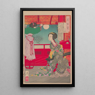 Tsukioka Yoshitoshi - Chinese beauty holding a stringed instrument.webp