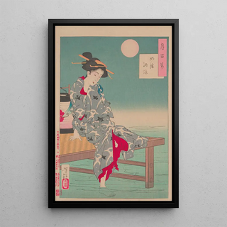 Tsukioka Yoshitoshi - Cooling off at Shijo Shijo noryo.webp