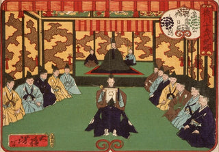 Tsukioka Yoshitoshi - Tokugawa Iemitsu Receiving Lords in Audience.webp