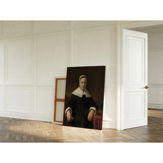 Une femme tenant une rose - Rembrandt van Rijn | Reproduction Tableau Décoration murale affiche copie