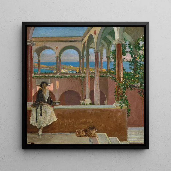 En villa på Rivieran - Sir John Lavery — inramlat konstverk på väggen