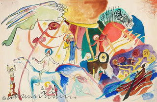 Wassily Kandinsky - Entwurf zu Allerheiligen II Komposition mit Heiligen.webp