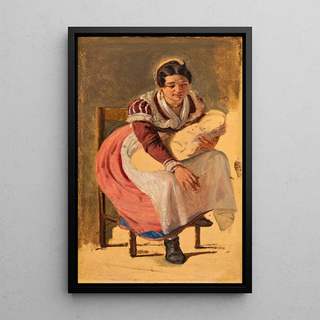 Wilhelm Marstrand - Roman woman with a child Study for The St Anthony Feast Day in Rome.webp