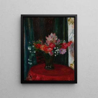 William James Glackens - Bouquet on Red Tablecloth.webp