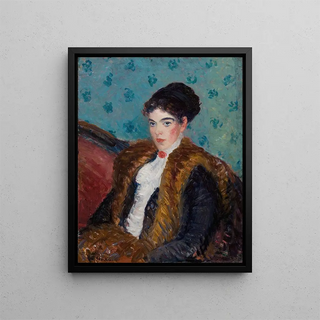 William James Glackens - Girl with Fox Furs.webp
