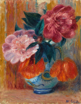 William James Glackens - Tulips and Peonies in Pitcher.webp