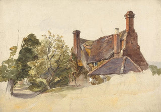 William James Mller - Study of a Cottage by a lane.webp