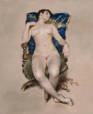 William Merritt Chase - Untitled Nude Resting in a Chair.webp