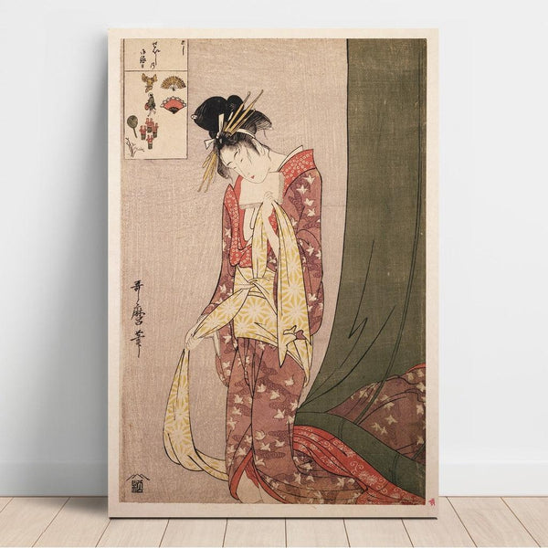 Reproduktion av målningen Ōgiya Hanaōgi - Ōgiya Hanaōgi (illustrerad gåta) - Kitagawa Utamaro