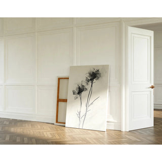 Svartvitt designbord - Floralt försvinnande
