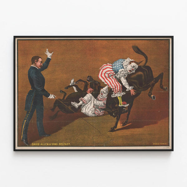 2-clowns-2-mules-and-circus-trainer