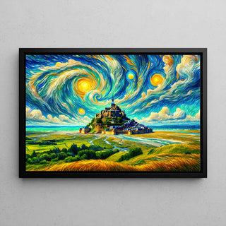 Mont Saint-Michel med Van Goghs stil | Artificiell intelligens