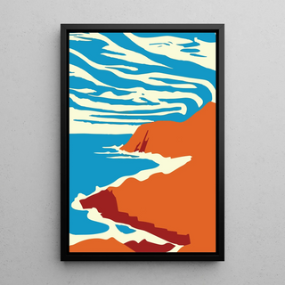 Tableau Coloré – Falaises au Ciel Zébré