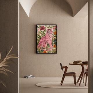 Tableau tigre - Tigre Rose Floral