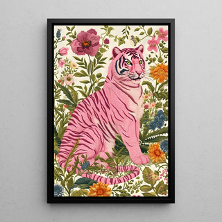 Tableau tigre - Tigre Rose Floral