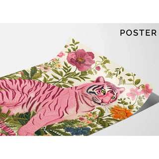 Tableau tigre - Tigre Rose Floral