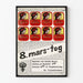 Vintage norsk poster 8 mars och norska sardiner
