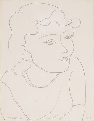 Buste de jeune femme tournée à droite, 1946 – dessin d’Henri Matisse